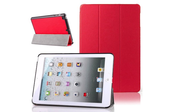 Funda de cuero rojo para iPad Mini